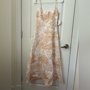 NWT Staud Amaranth Cotton Printed Midi-Dress